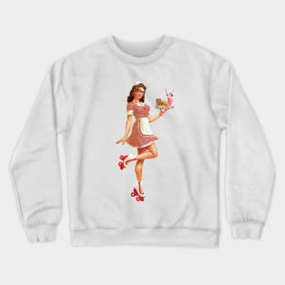 Retro Diner Waitress Crewneck Sweatshirt